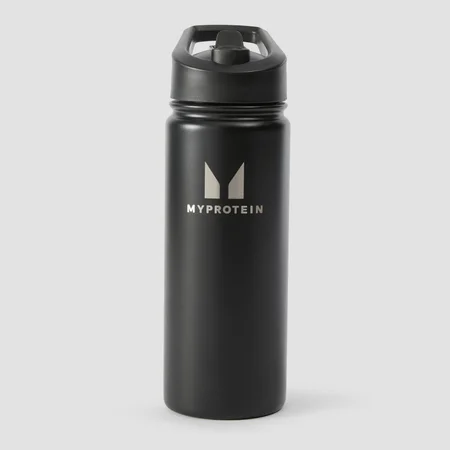 Myprotein reciklirana metalna boca sa slamkom na preklop od 500 ml - crna