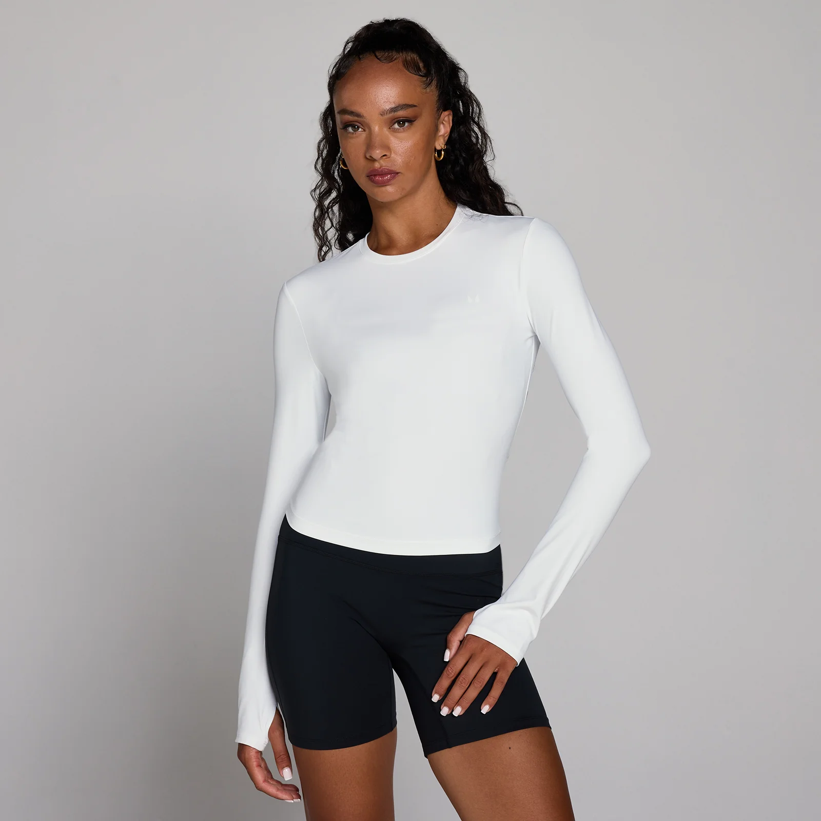 MP Women's Tempo Long Sleeve Top With Thumbholes - White - White - XS Slika 1