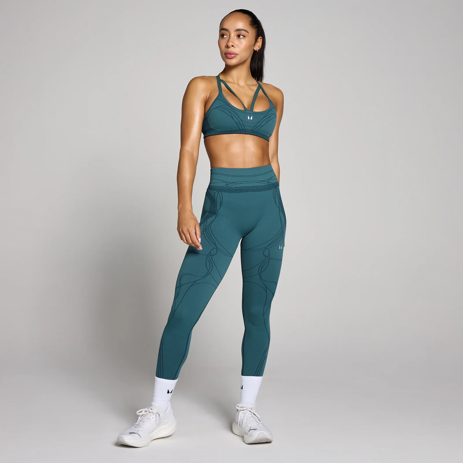 Ženske MP Hybrid bešavne tajice - Rich Teal - XS Slika 1