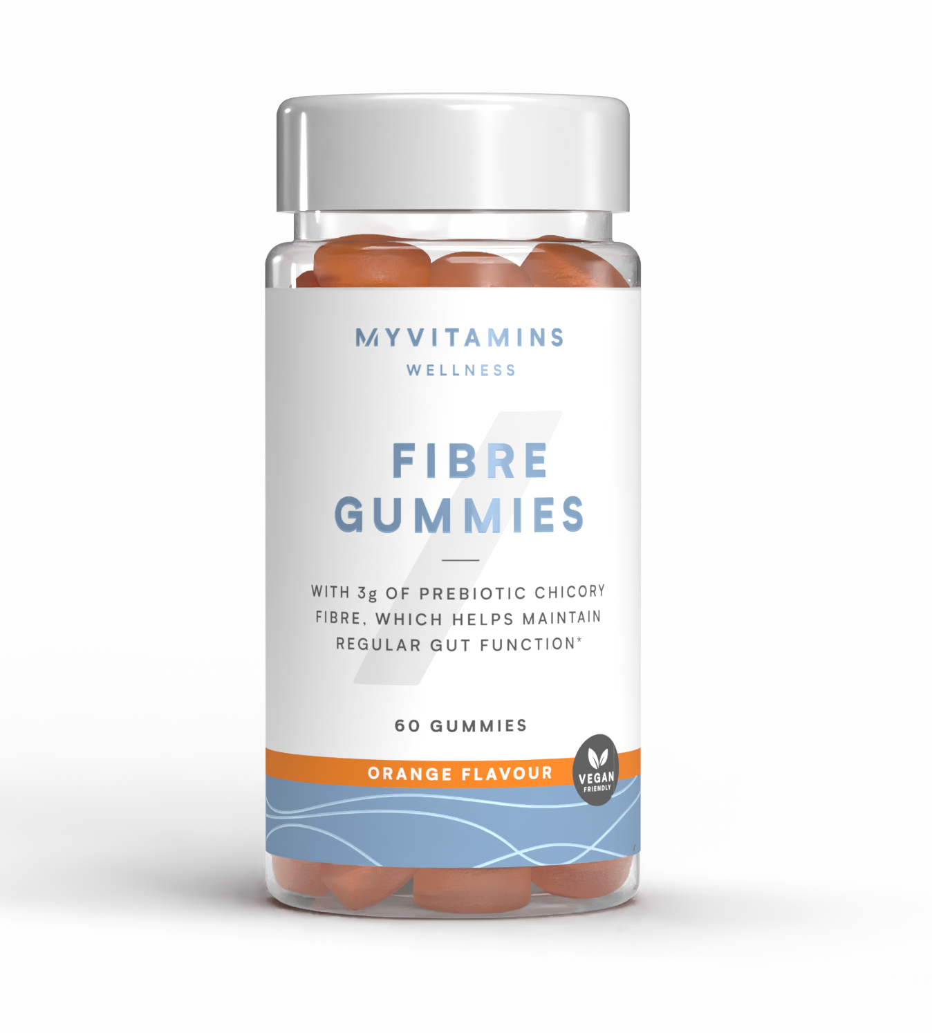 Gumene bombone sa visokim udjelom vlakana - 60 gummies, 30servings - Narančasta Slika 1