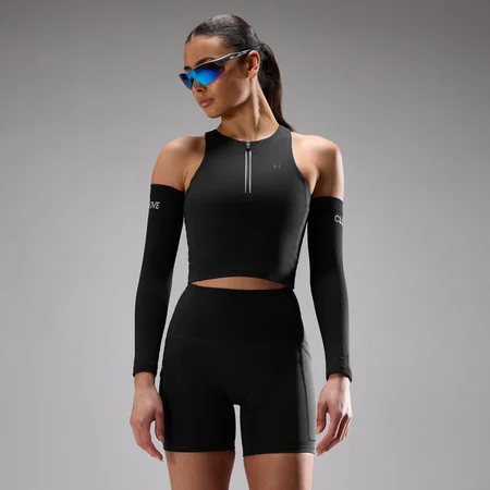 Ženske Velocity Ultra Zip Front Race Majica - Crna