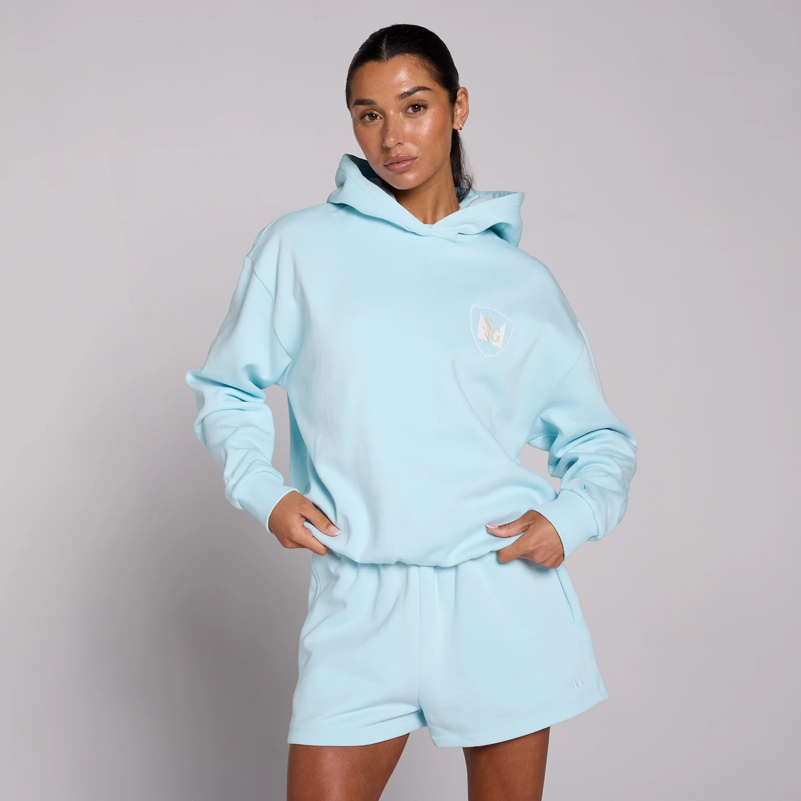 MP Women's Basics SGS Graphic Oversized Hoodie - Baby Blue - S Slika 1