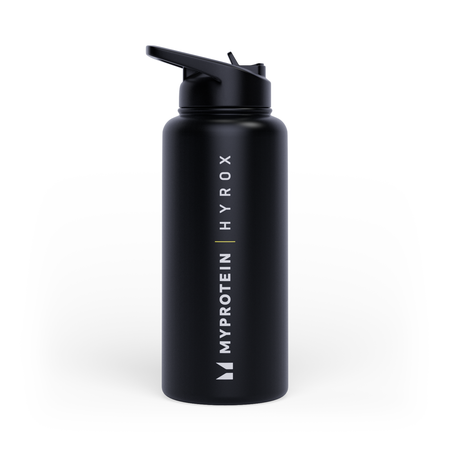 Myprotein Hyrox Reciklirana Metalna Flip Straw Boca 1L - Crna