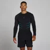 Lift majica s dugim rukavima bez šavova muscle fit - Crna/Power Blue