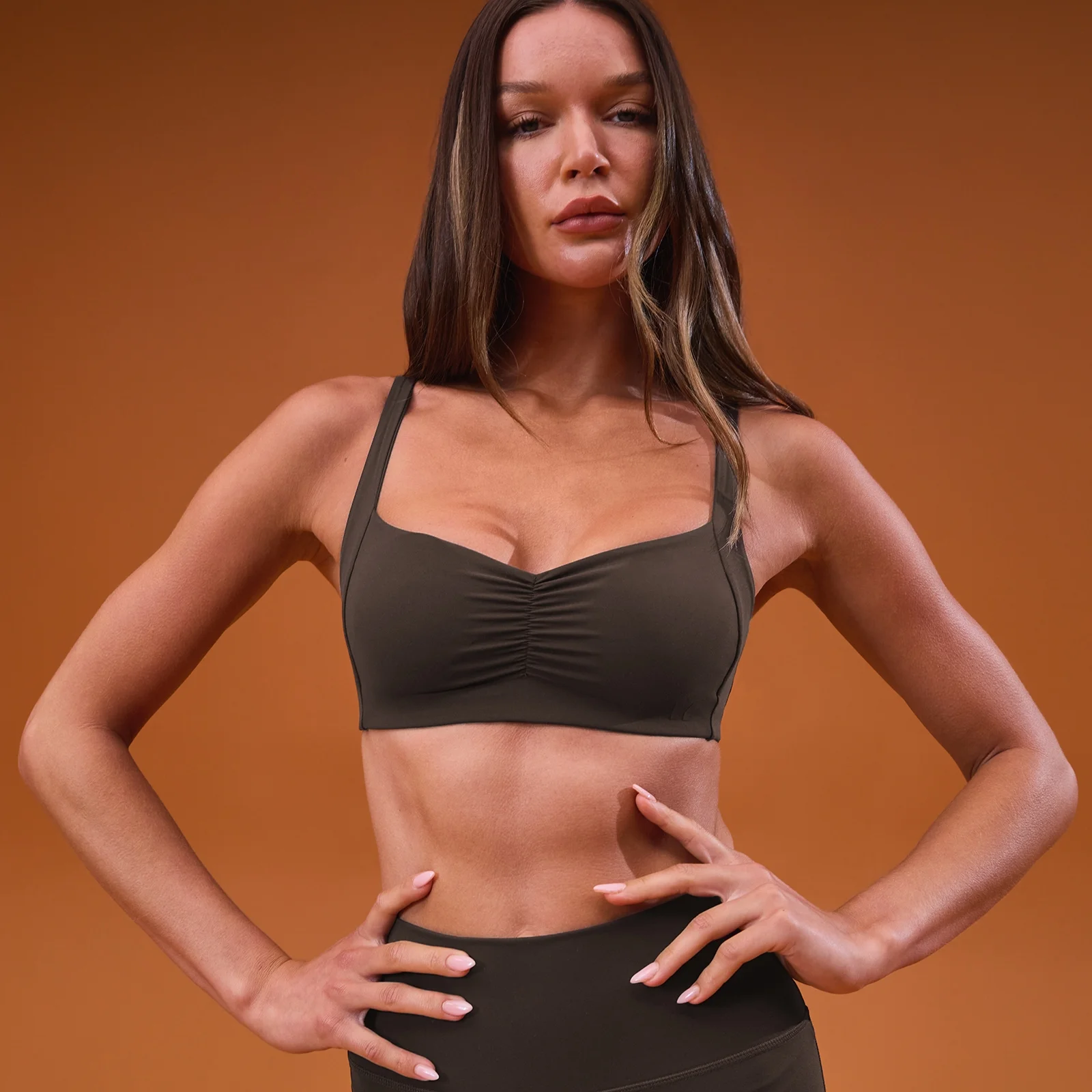 MP ženski Tempo Scrunch Minimal sportski grudnjak - Kakao - XS Slika 1