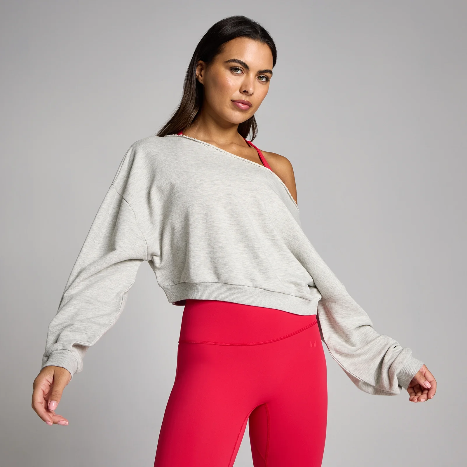 MP Ženski Off The Shoulder Dukser - Grey Marl - S Slika 1