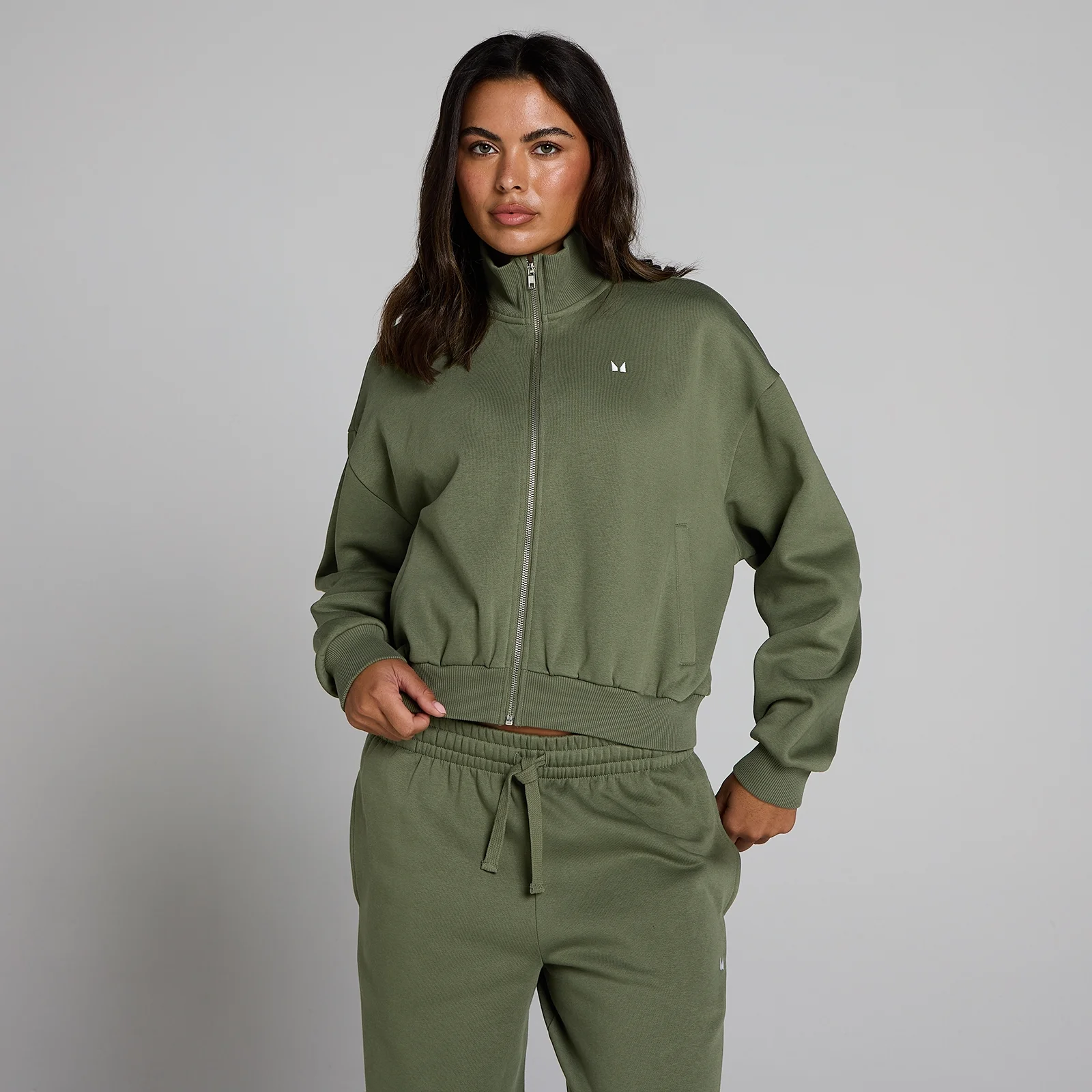 MP ženska Basics bomber jakna sa patentom - Maslinasta - M Slika 1
