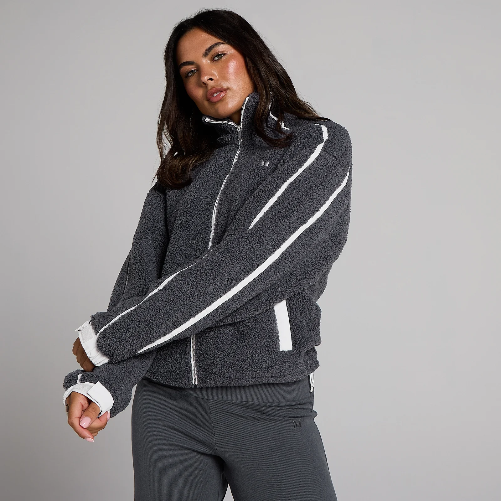 MP Ženska Jakna s Patentom i Flis Detaljima - Robust Grey - XS Slika 1