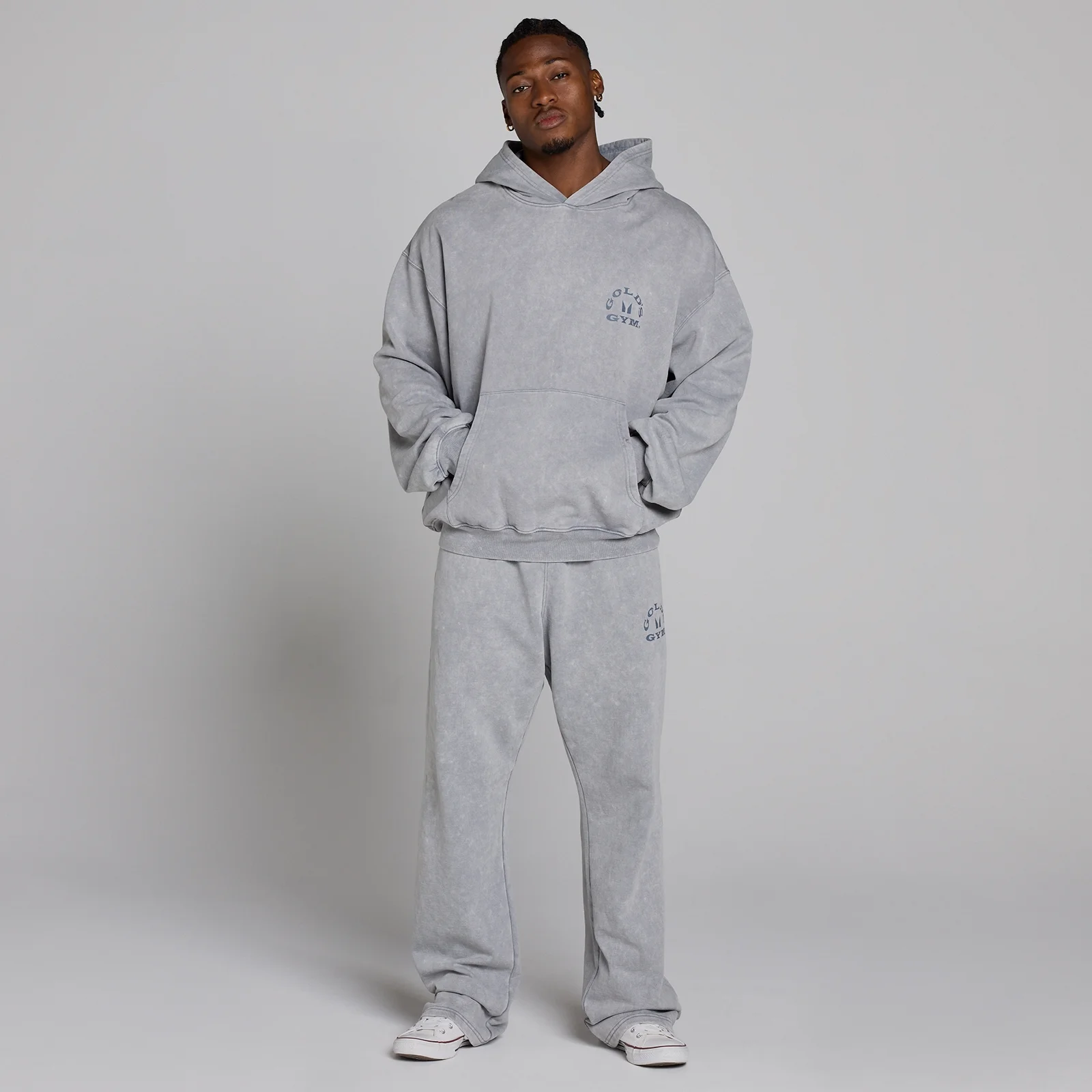 MP X Gold's Muška Washed Graphic Oversized Duksica s Kapuljačom - Steel Blue - L Slika 5