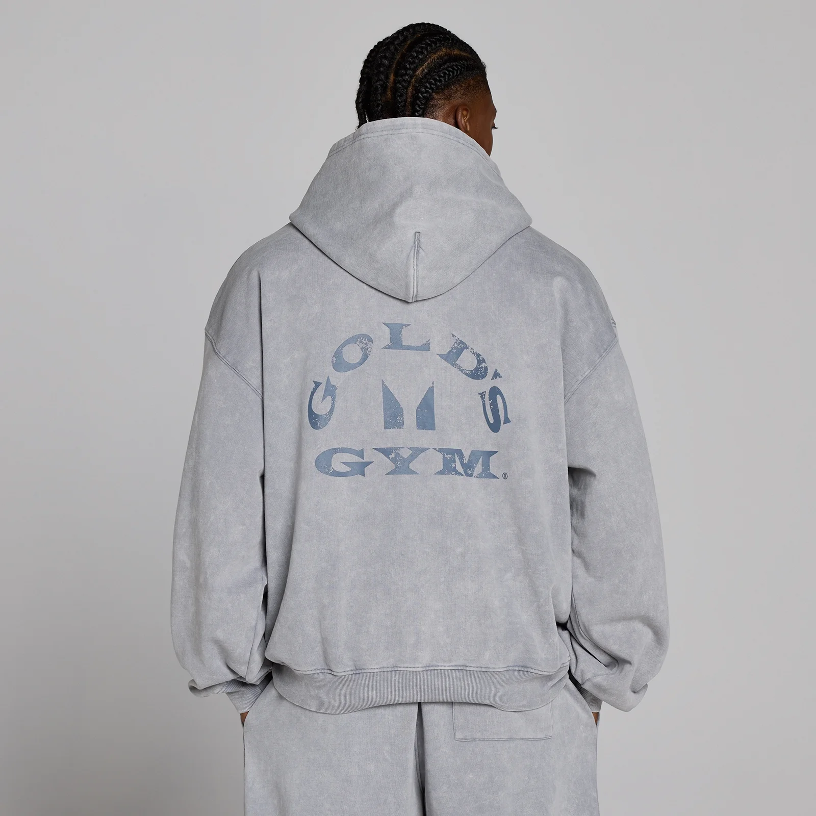 MP X Gold's Muška Washed Graphic Oversized Duksica s Kapuljačom - Steel Blue - L Slika 4