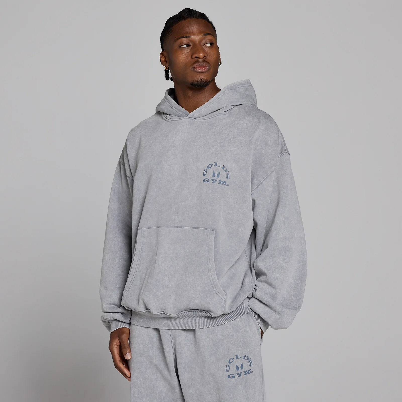 MP X Gold's Muška Washed Graphic Oversized Duksica s Kapuljačom - Steel Blue - L Slika 3