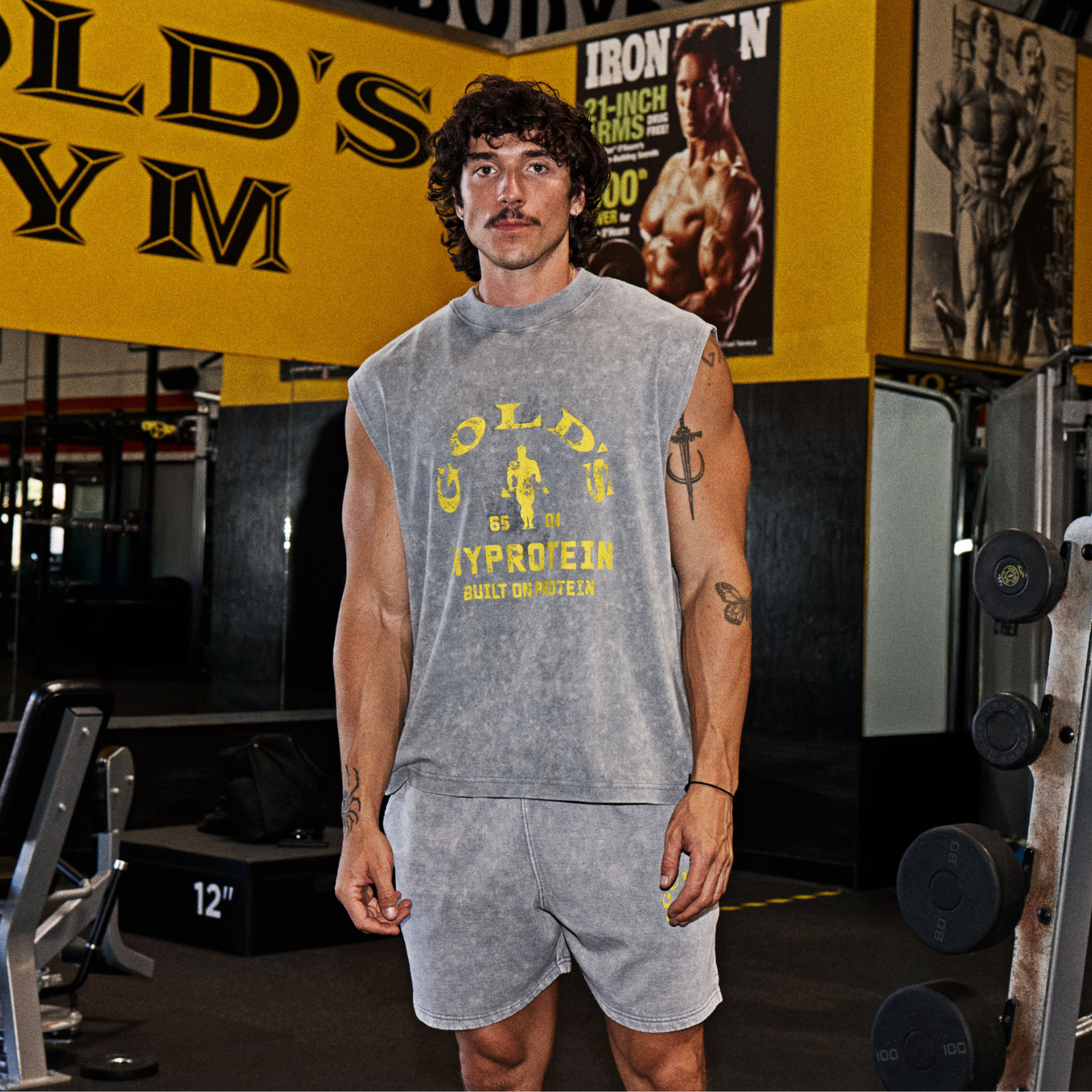 MP X Gold's Muška Washed Graphic Oversized Tank - Steel Blue - XL Slika 1